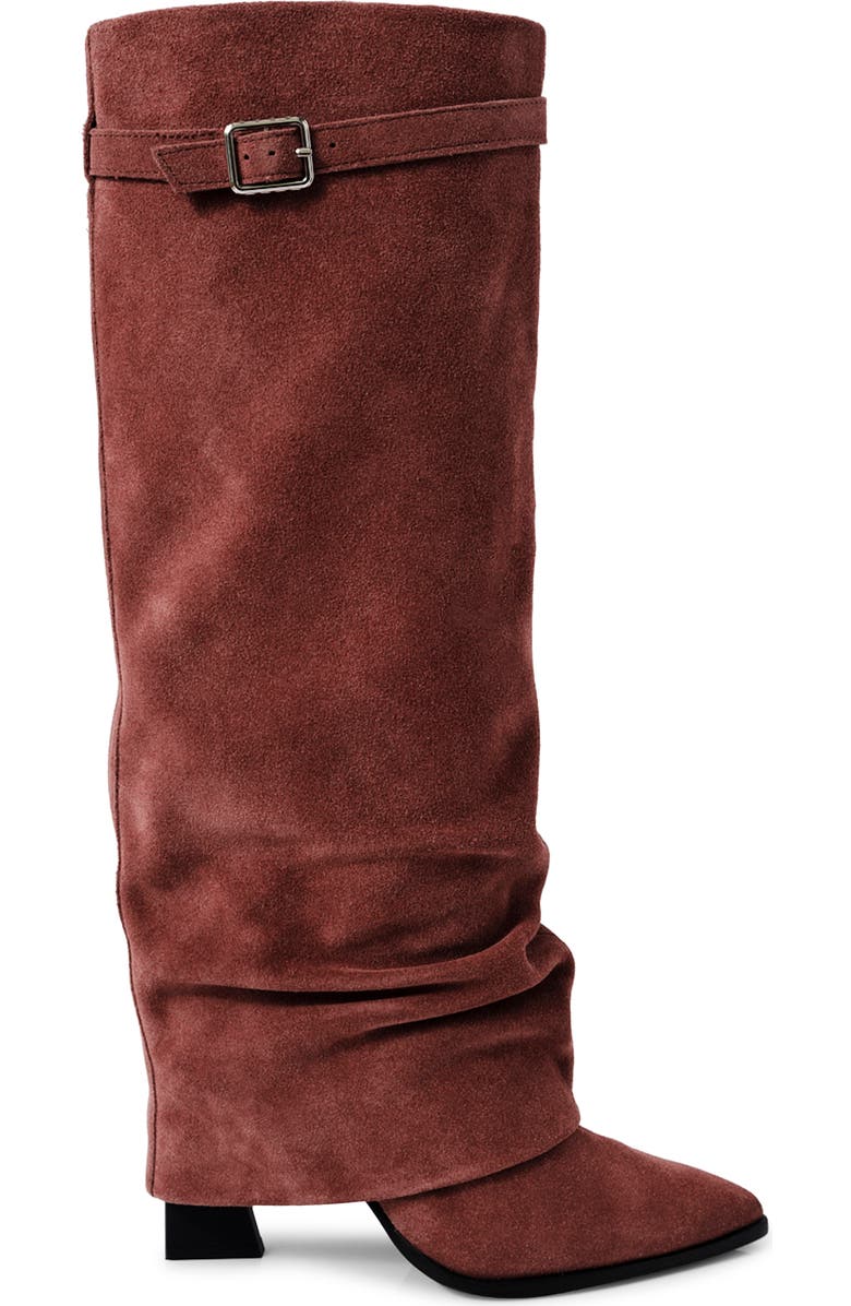 Free People Felicity Foldover Shaft Pointed Toe Knee High Boot, Alternate, color, Mauve Suede