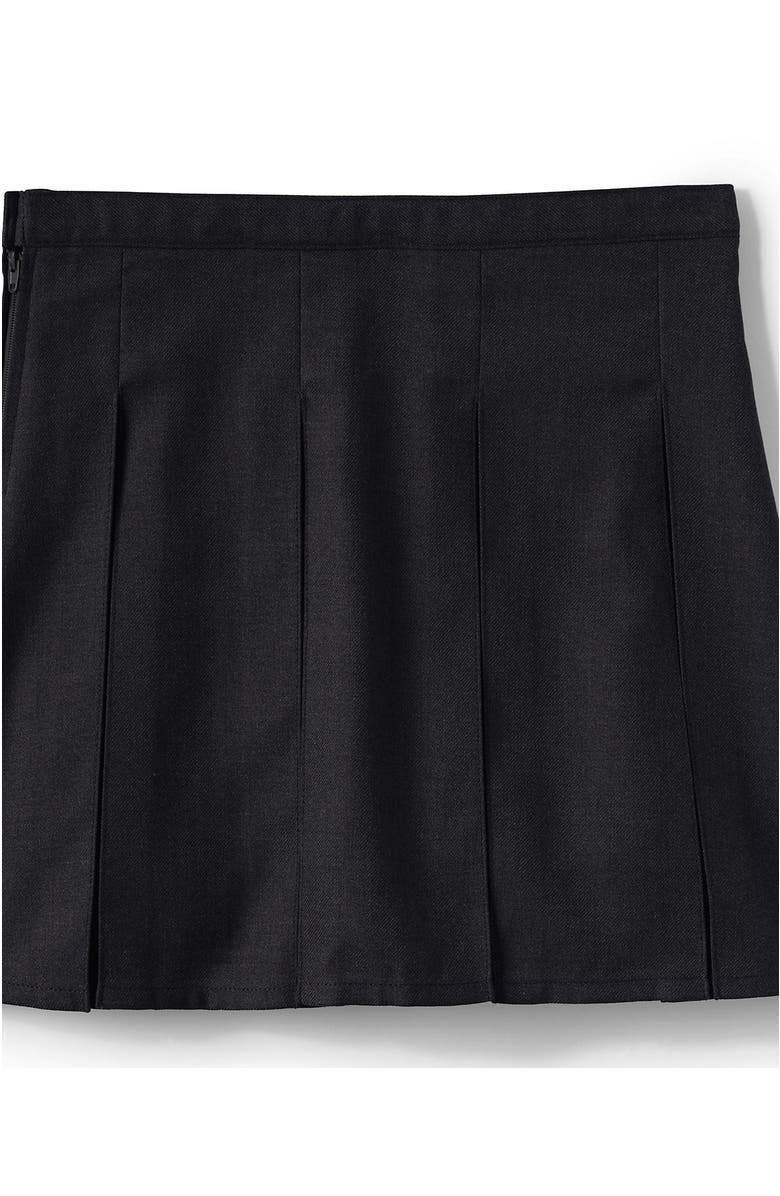 Lands
 End School Uniform Girls Solid Box Pleat Skirt Top of Knee, Alternate, color, Black
