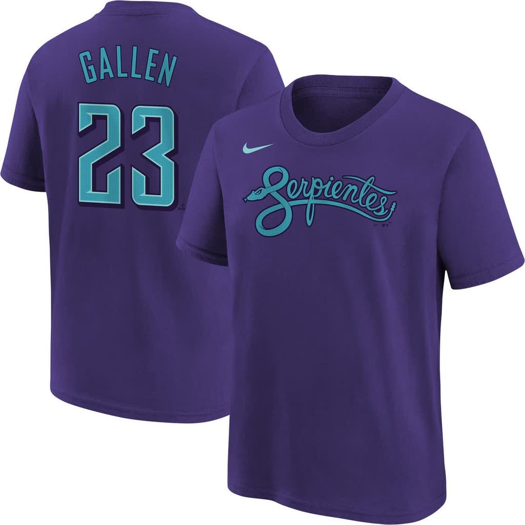 Nike Youth Zac Gallen Purple Arizona Diamondbacks Fuse City Connect Name & Number T-shirt In Purple