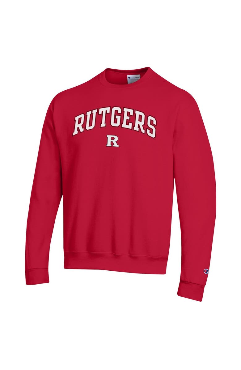 Champion Men's Champion  Scarlet Rutgers Scarlet Knights Arch Over Logo Pullover Sweatshirt, Alternate, color, Scarlet