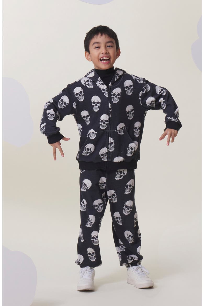 Kids' Soft Fleece Joggers, Alternate, color, SKULLS