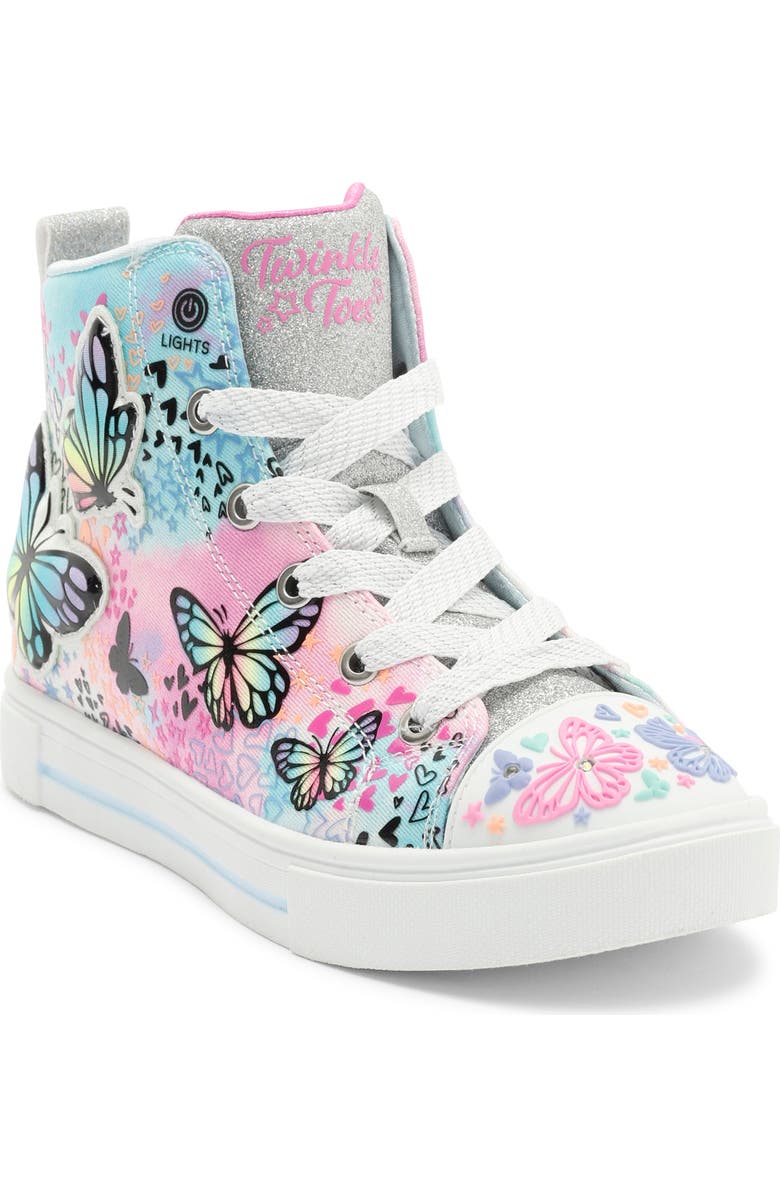 SKECHERS Kids' Twinkle Sparks Light-Up Sneaker, Main, color, Blue/ Pink Multi