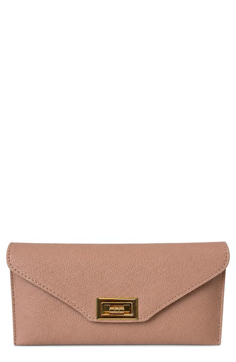Aurelia Leather Envelope Clutch