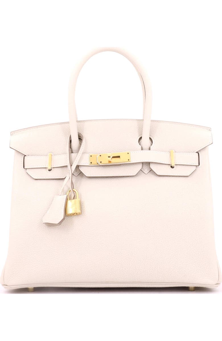 Pre-Owned Hermes Birkin Handbag Light Togo with Gold Hardware 30, Main, color, Craie