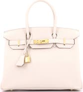 Pre-Owned Hermes Birkin Handbag Light Togo with Gold Hardware 30