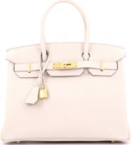 Pre-Owned Hermes Birkin Handbag Light Togo with Gold Hardware 30
