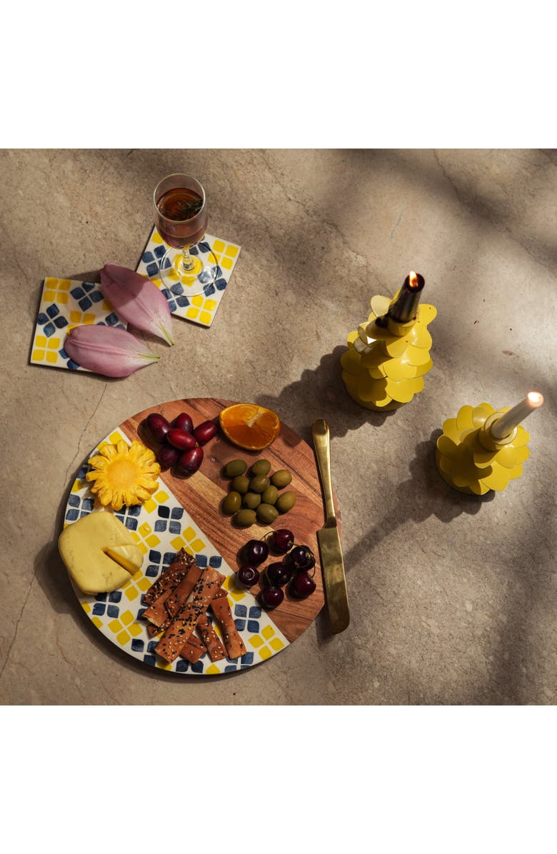 Mela Artisans Marigold Mosaic Acacia Wood Inlay Serve Board, Alternate, color, Marigold