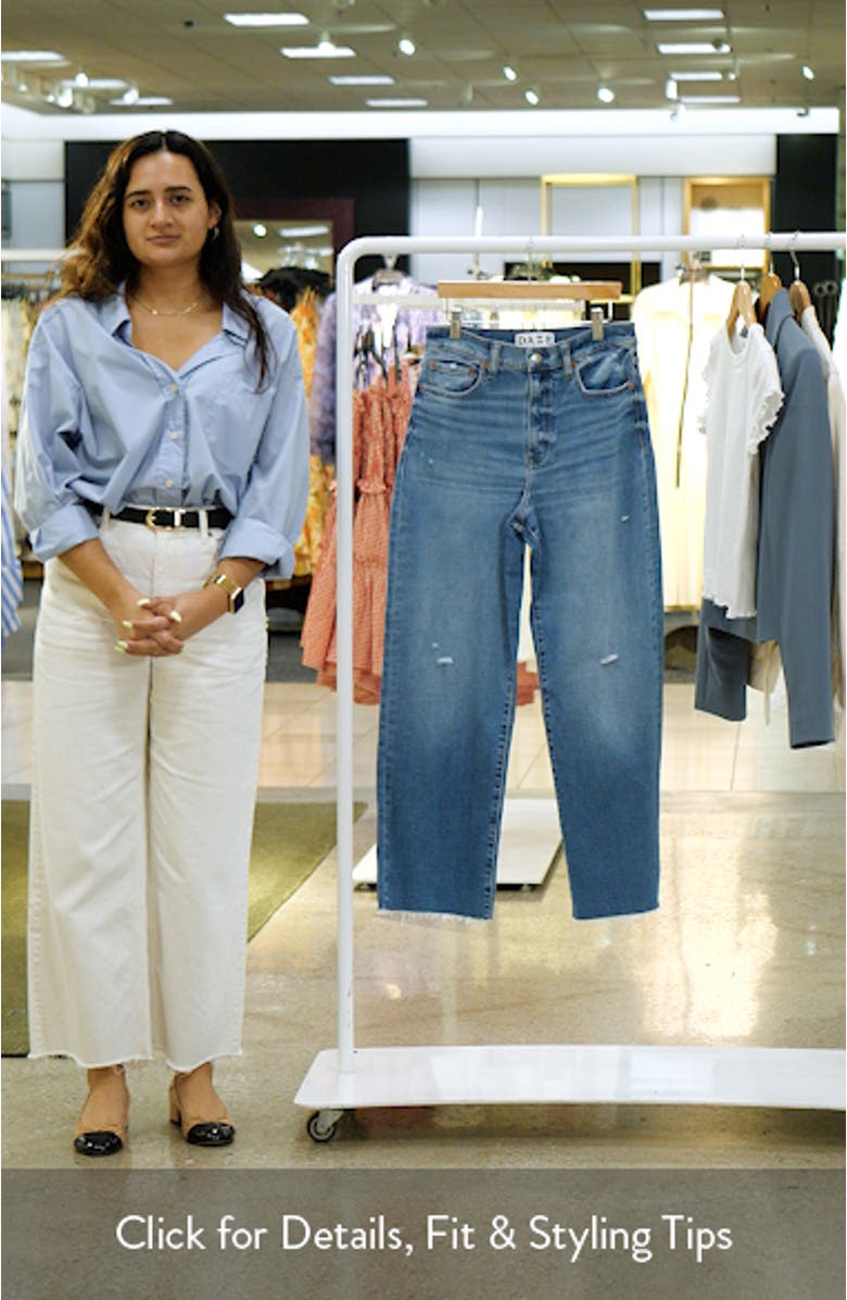 Pleaser High Waist Raw Hem Crop Jeans, sales video thumbnail