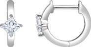 LuvMyJewelry Princess Charm 14K Gold Lab Grown Diamond Huggies -1.00 ct