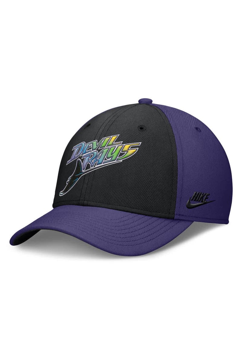Nike Men's Nike Purple/Black Tampa Bay Rays Rise Swoosh Performance Flex Hat, Alternate, color, 