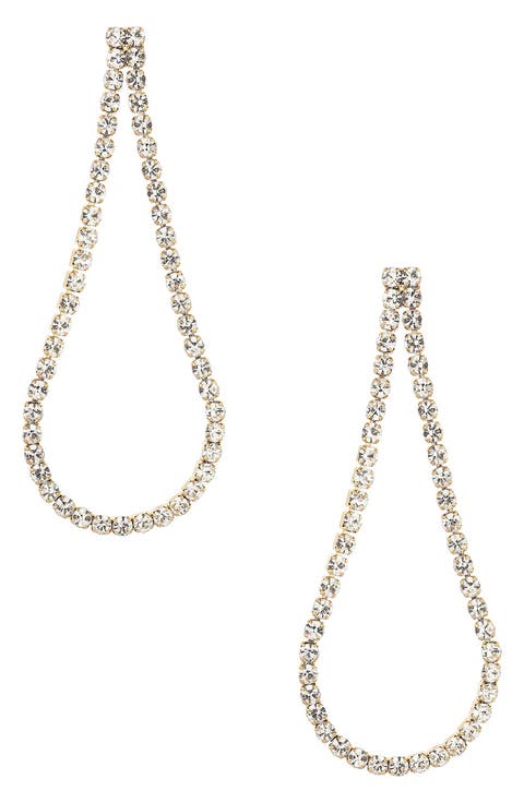 Crystal Teardrop Frontal Earrings