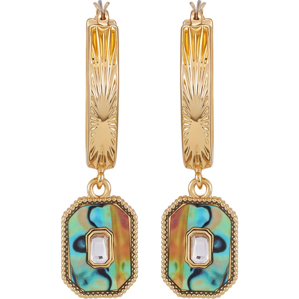 Guess Abalone Drop Earrings In Gold