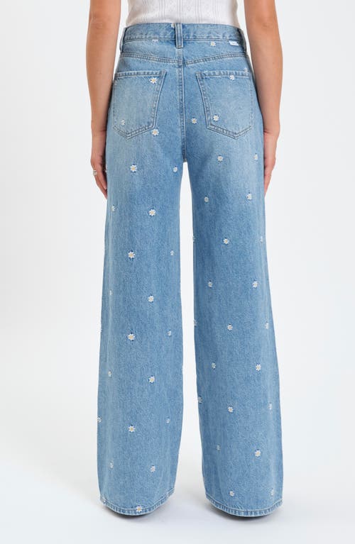 Daze Daisy Embroidery Wide Leg Jeans