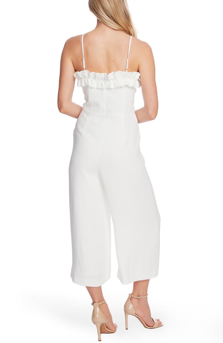 CeCe Ruffle Trim Belted Wide Leg Jumpsuit, Alternate, color,