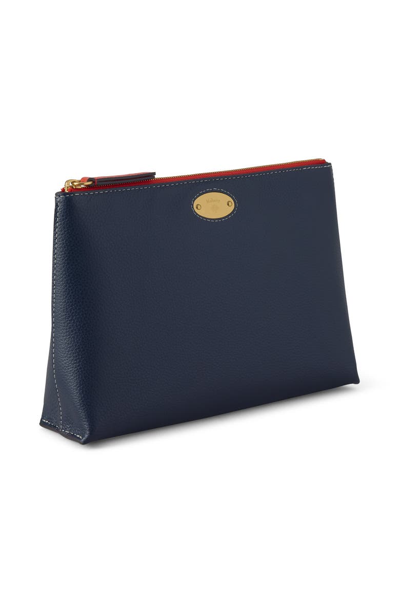 Plaque Cosmetic Pouch, Alternate, color, Night Sky-Coral Orange