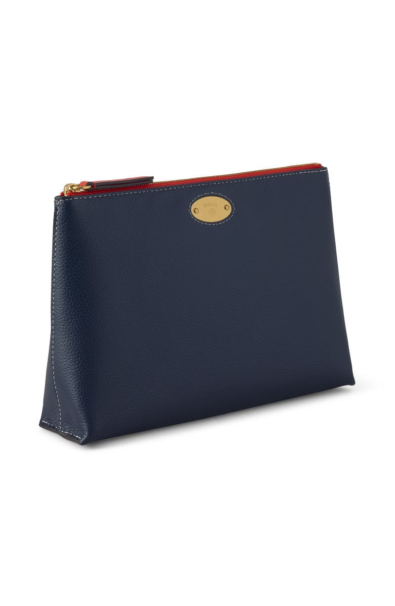 Mulberry Plaque Cosmetic Pouch, Alternate, color, Night Sky-Coral Orange