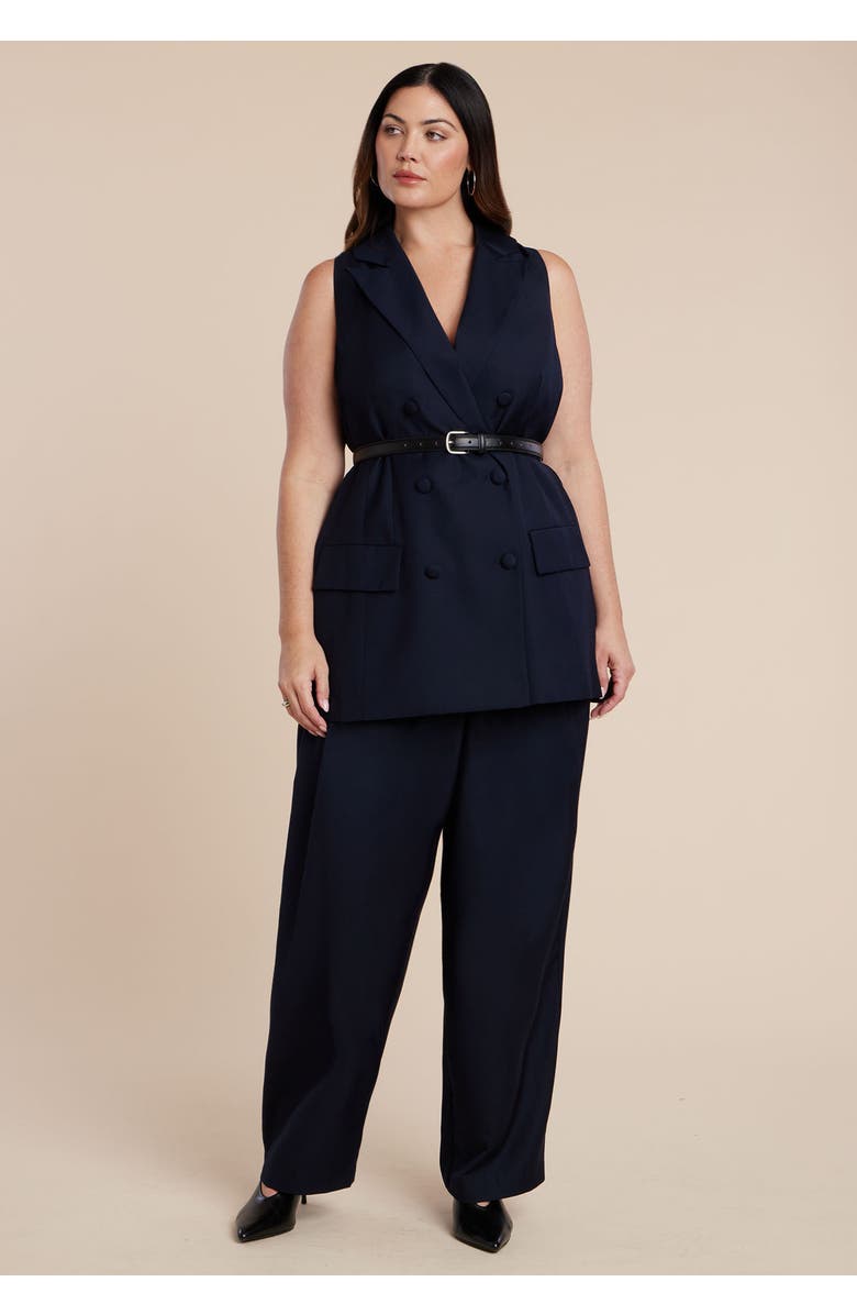 ELOQUII Long Tailored Vest, Alternate, color, Navy