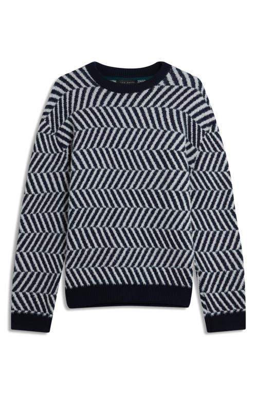 Ted Baker Sergej Zigzag Wool Blend Sweater In Multi