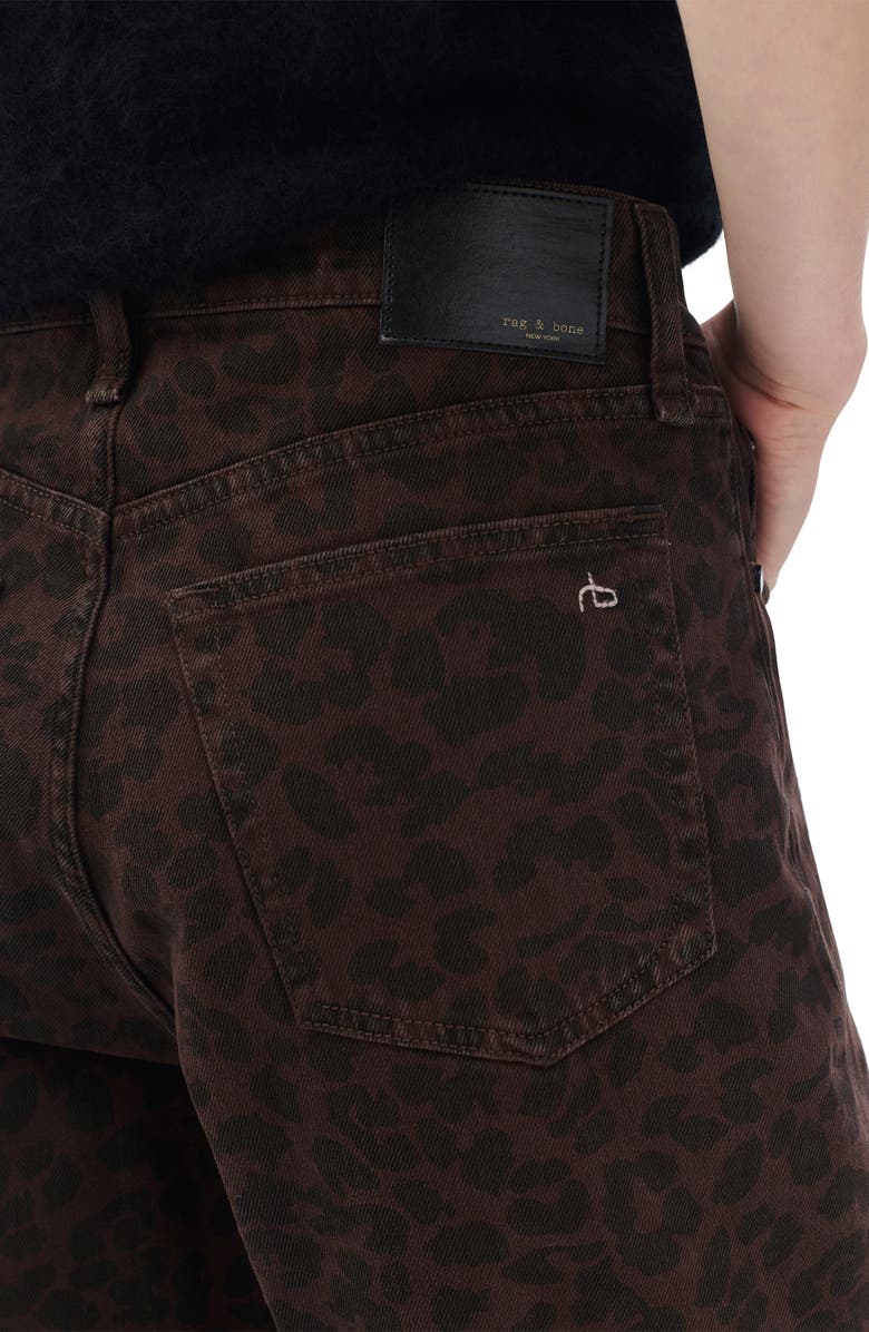 rag & bone Shea High Waist Relaxed Straight Leg Jeans, Alternate, color, Leopard