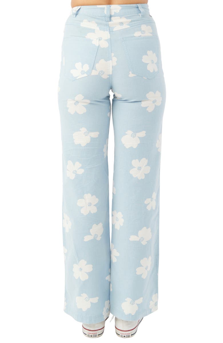 O'Neill Kelcey Floral High Waist Stretch Cotton Chambray Pants, Alternate, color, 