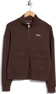 DKNY Cargo Pocket Mock Neck Jacket