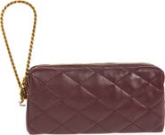 Saint Laurent Cassandre Bijou Matelassé Leather Wristlet