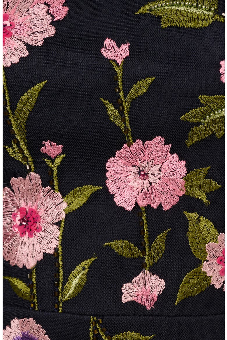 Floral Embroidered High-Low Midi Dress, Alternate, color, MIDNIGHT MULTI