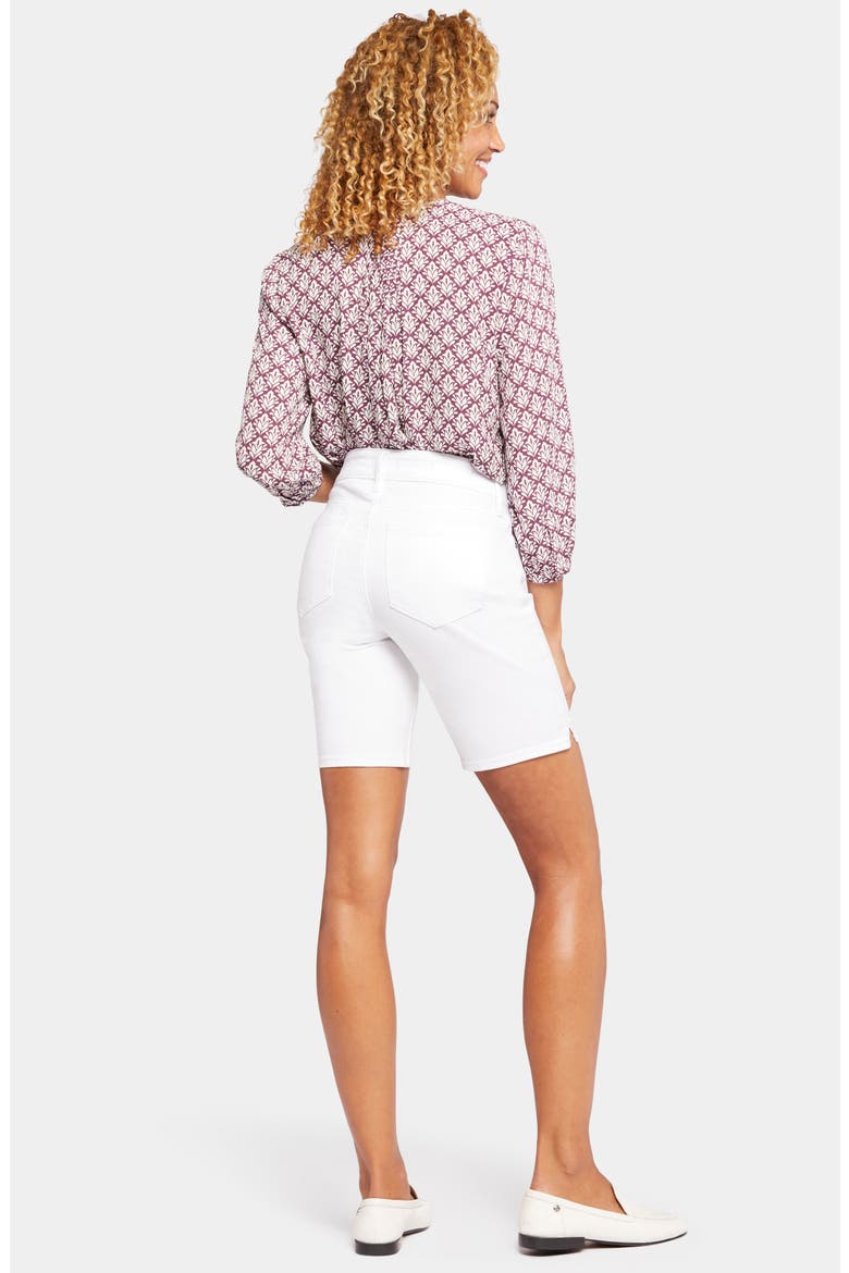 Ella Floral Print Side Slit Bermuda Shorts, Alternate, color, OPTIC WHITE