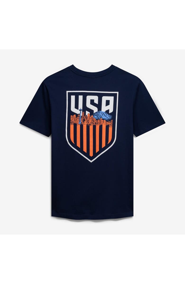 Uscape Apparel Unisex Uscape Apparel Navy Host City U.S. Soccer x Seattle Crest 2026 T-Shirt, Alternate, color, Navy
