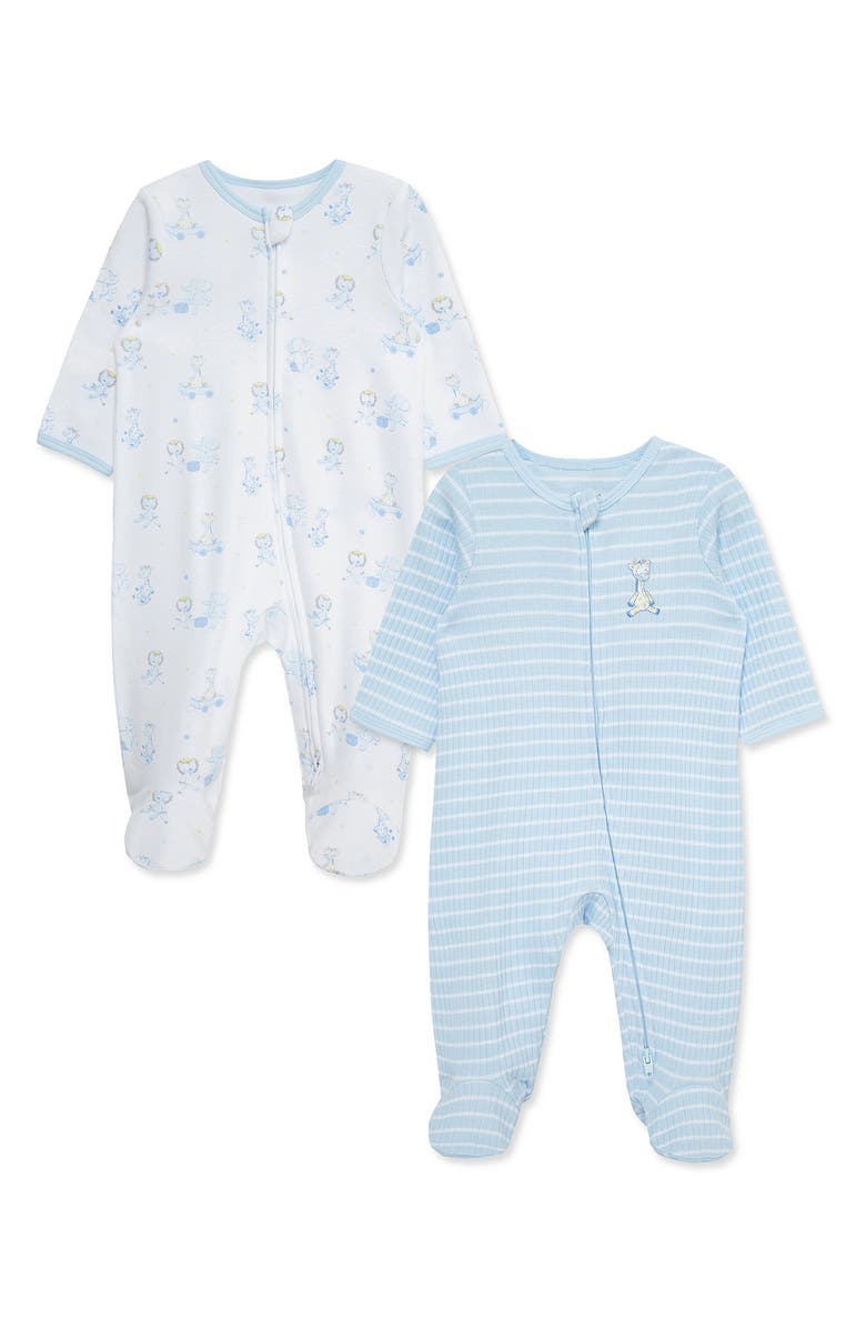 Little Me Snuggly 2-Pack Assorted Footies, Main, color,
