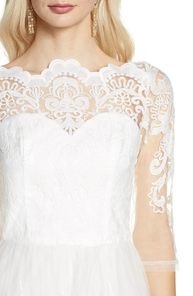 Chi Chi London Flora Embroidered Tulle Cocktail Dress, Alternate, color,