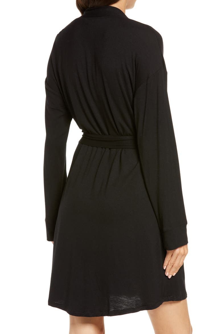 'SKIMS Sleep Short Robe, Alternate, color, ONYX