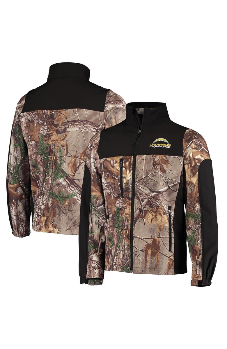 DUNBROOKE Men's Dunbrooke Realtree Camo/Black Los Angeles Chargers Circle Hunter Softshell Full-Zip Jacket, Main, color, Realtree Camo