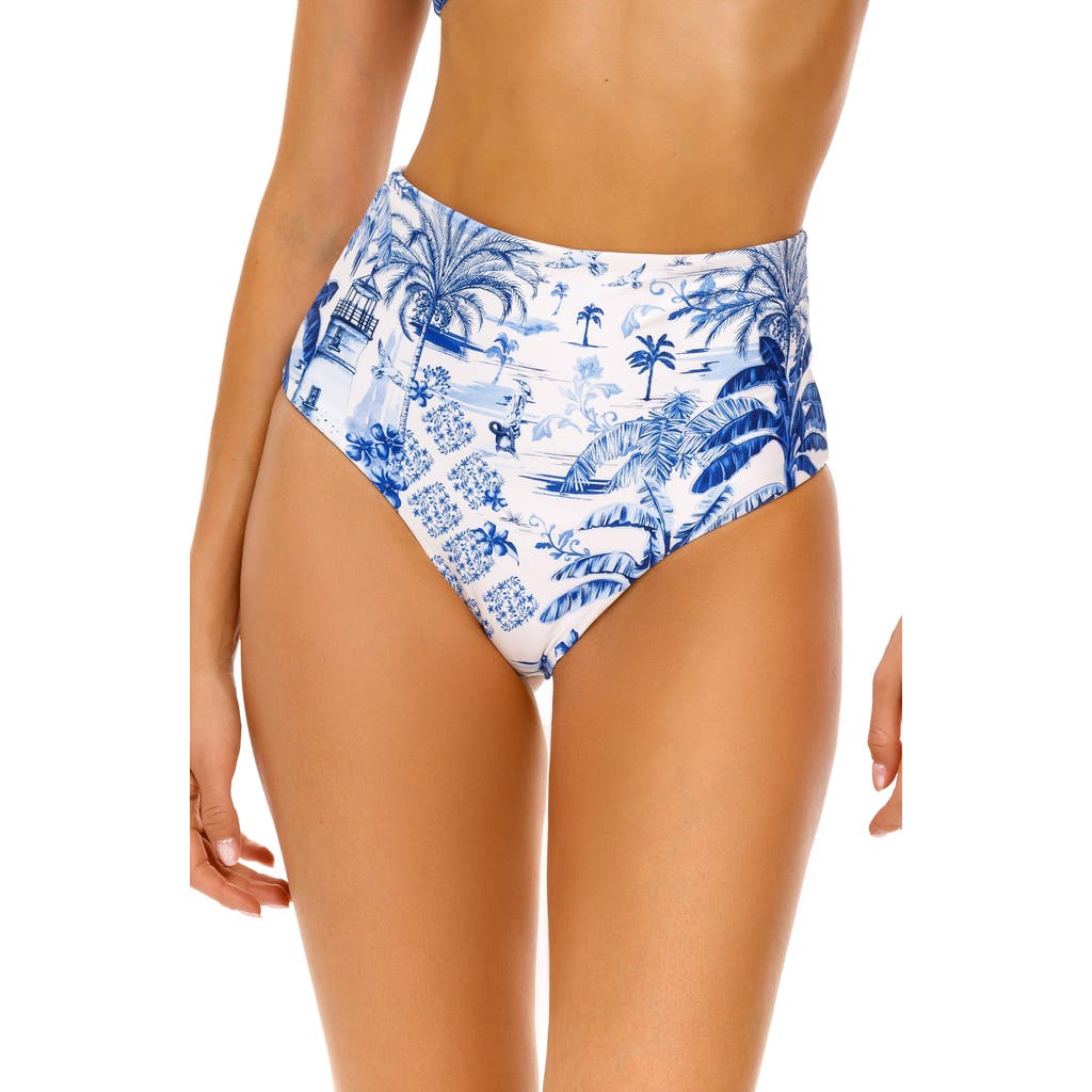Agua Bendita Alicia Tales Reversible Bikini Bottoms In Blue