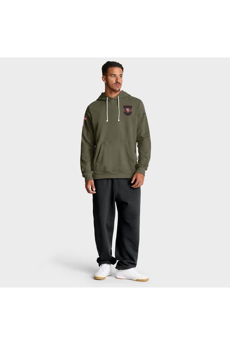 Men's Nike Olive San Francisco 49ers 2025 Salute to Service Sideline Standard Issue Dri-FIT Hoodie, Alternate, color, Olive