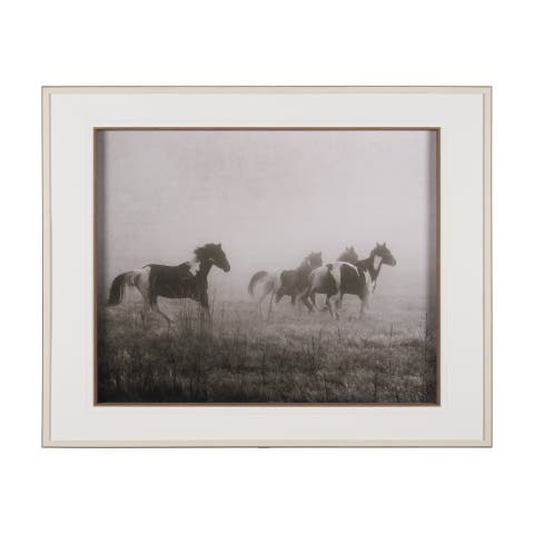 Painted Horses on the Run by Debra Van Swearingen a Hand Embellished Framed Photo Art Print Matted u