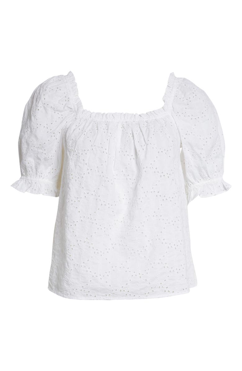 & Other Stories Puff Sleeve Cotton Eyelet Top, Alternate, color,