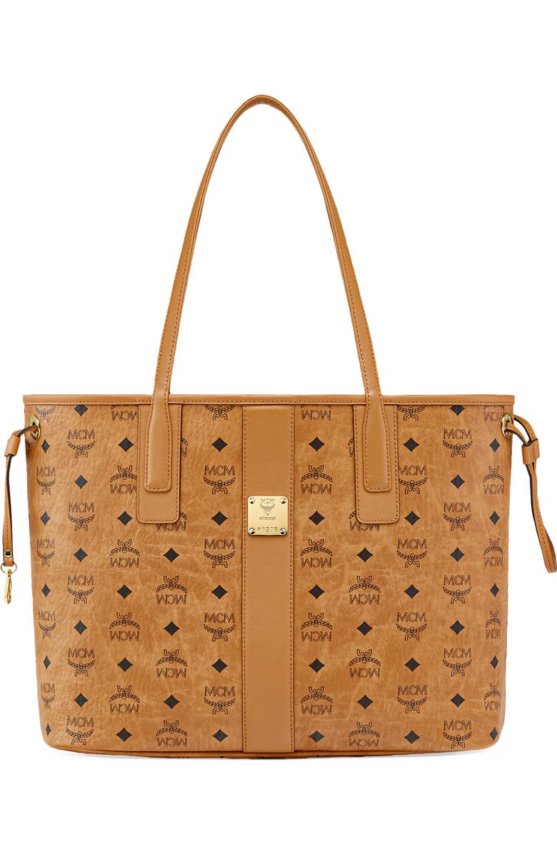 MCM Medium Liz Reversible Shopper, Main, color, Cognac