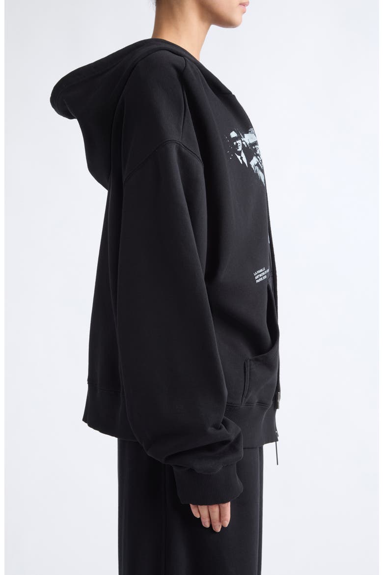 Family Graphic Full Zip Hoodie, Alternate, color, BLACK