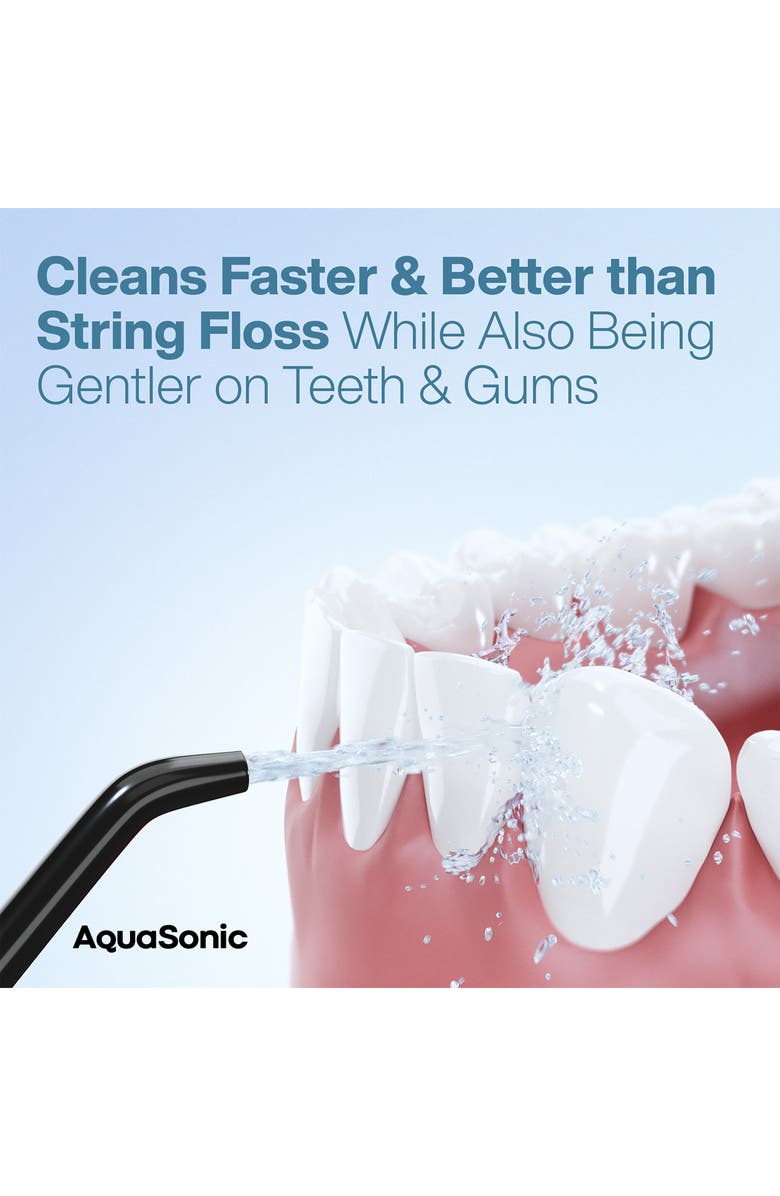 AQUASONIC Aqua Flosser, Tips & Travel Pouch Set, Alternate, color, Black