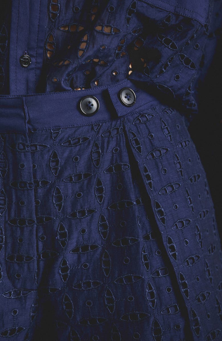 Derek Lam 10 Crosby Boswell Eyelet Lace Shorts, Alternate, color, Navy