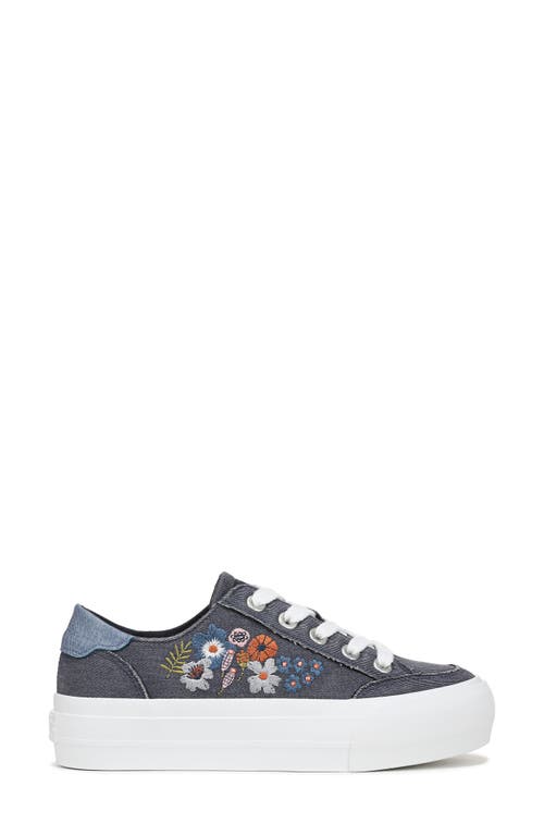 Blowfish Malibu Vivid 3 Floral Embroidered Low Top Sneaker In Blue