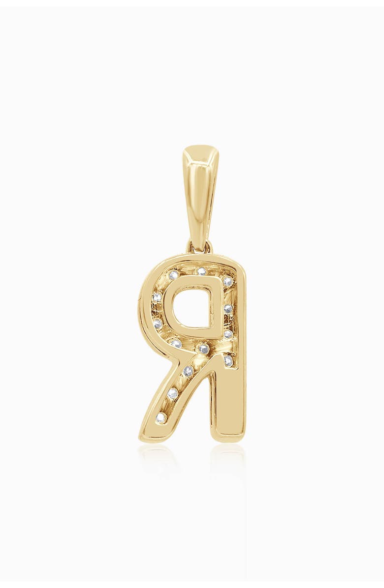 Oradina 14K Gold Luxe Letter Diamond Initial Pendant Charm, Alternate, color, Yellow Gold - R