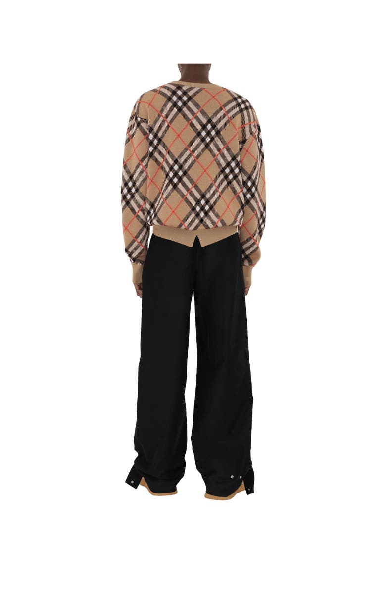 Burberry Check Wool Mohair Blend Sweater, Alternate, color, Sand