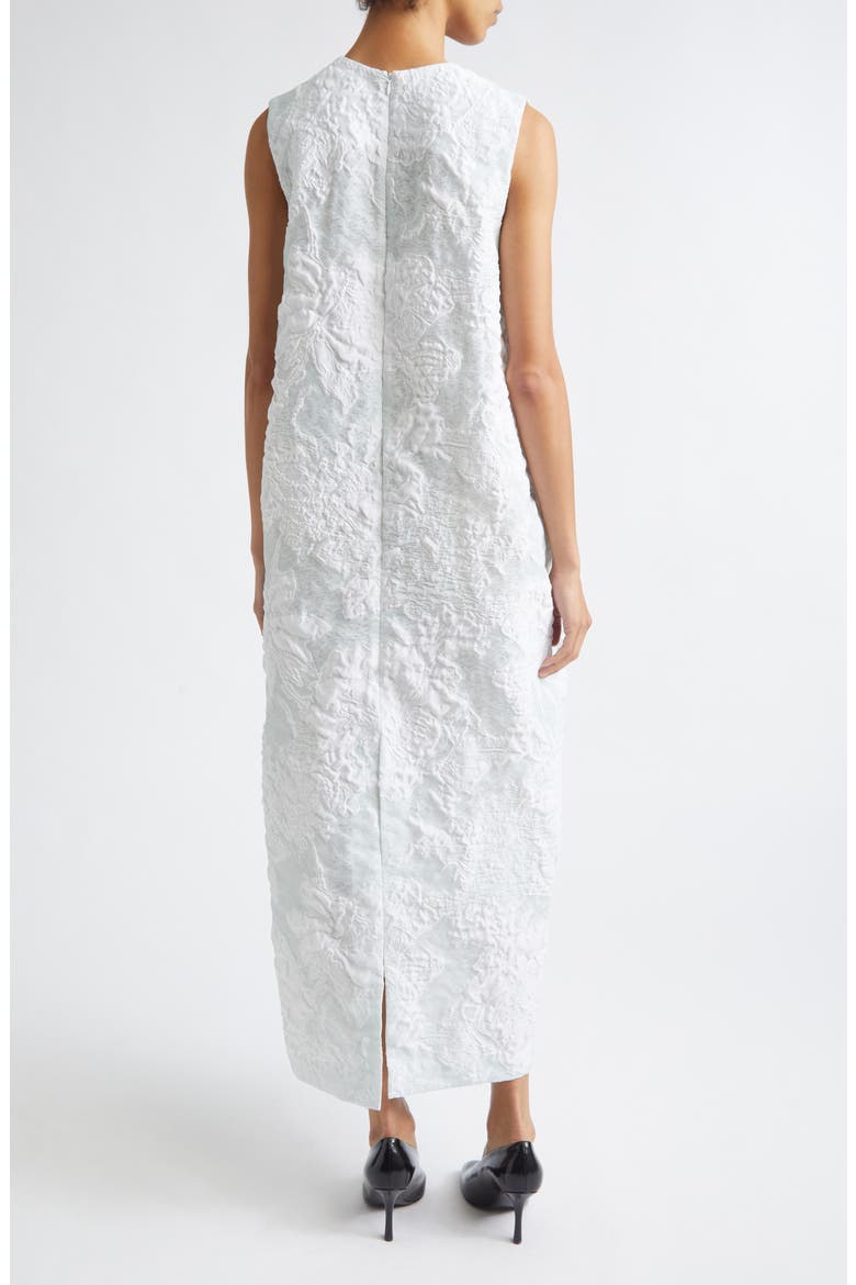 Lena Floral Silk Blend Jacquard Dress, Alternate, color, CELADON