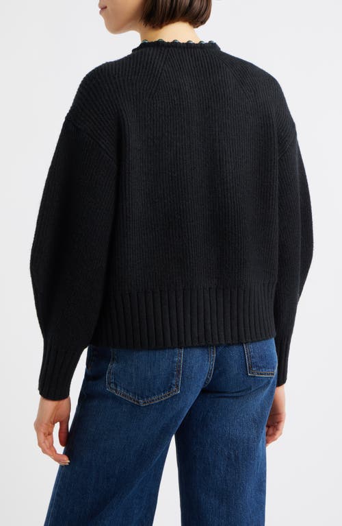 Wit & Wisdom Faux Pearl Trim Cardigan In Black