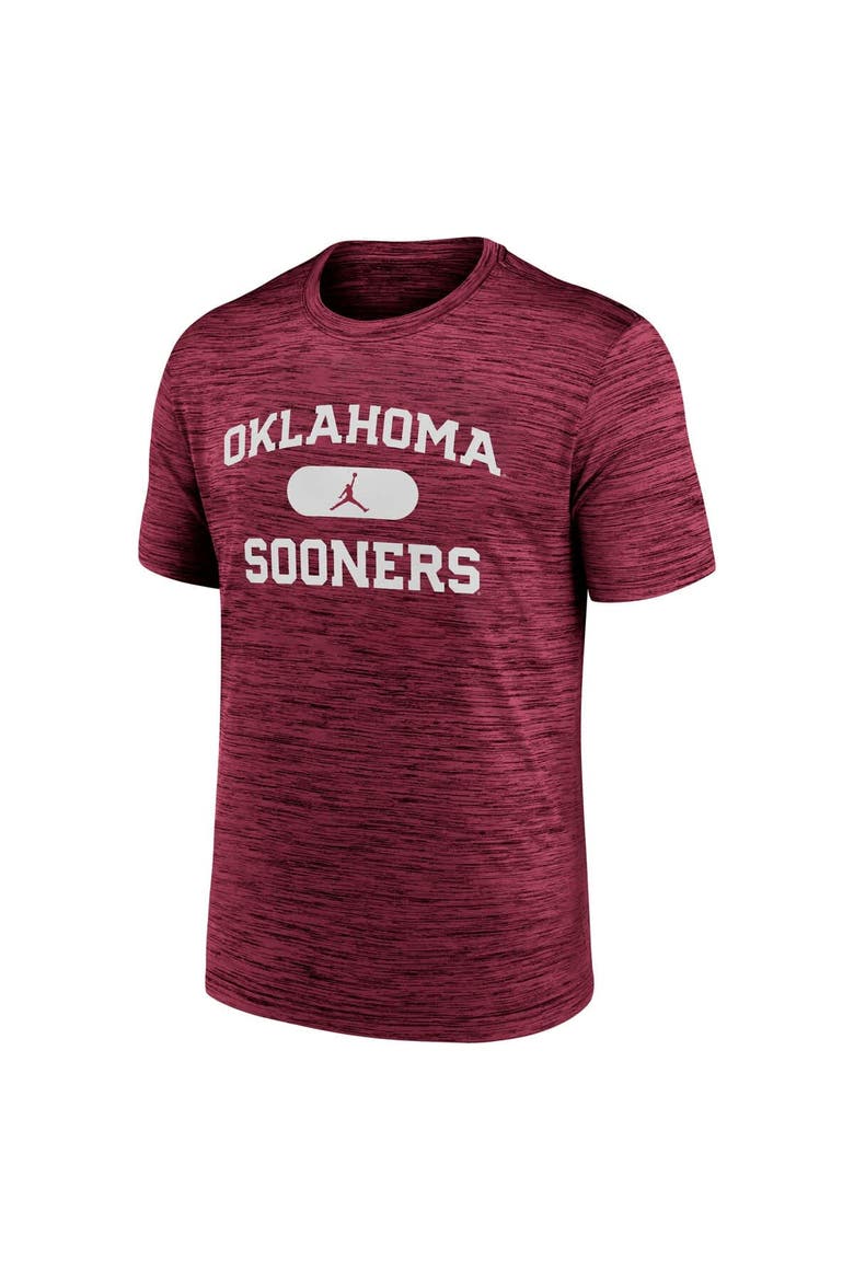 Men's Jordan Brand Crimson Oklahoma Sooners Velocity Mascot Performance T-Shirt, Alternate, color, Crimson