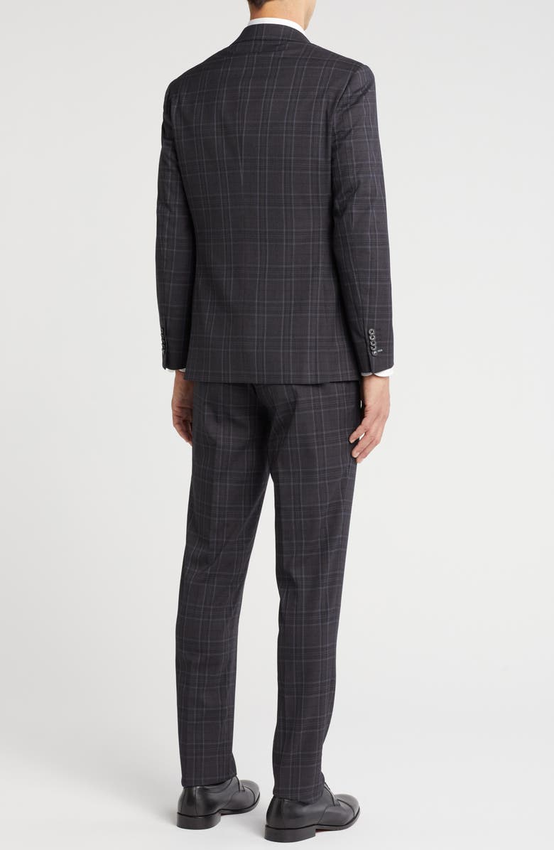 English Laundry Plaid Trim Fit Notch Lapel Two-Piece Suit, Alternate, color, Grey