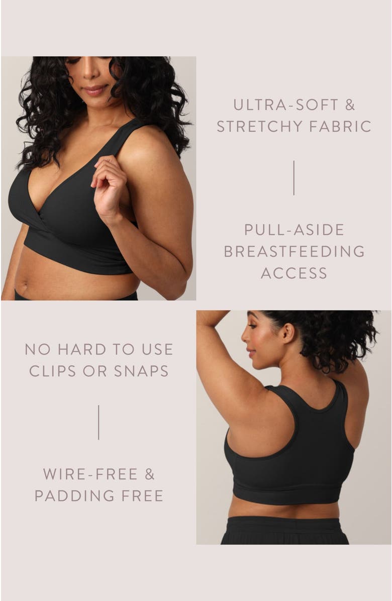 Kindred Bravely Busty French Terry Racerback Nursing & Sleep Bra - Fits Sizes 30E-46H, Alternate, color, Black