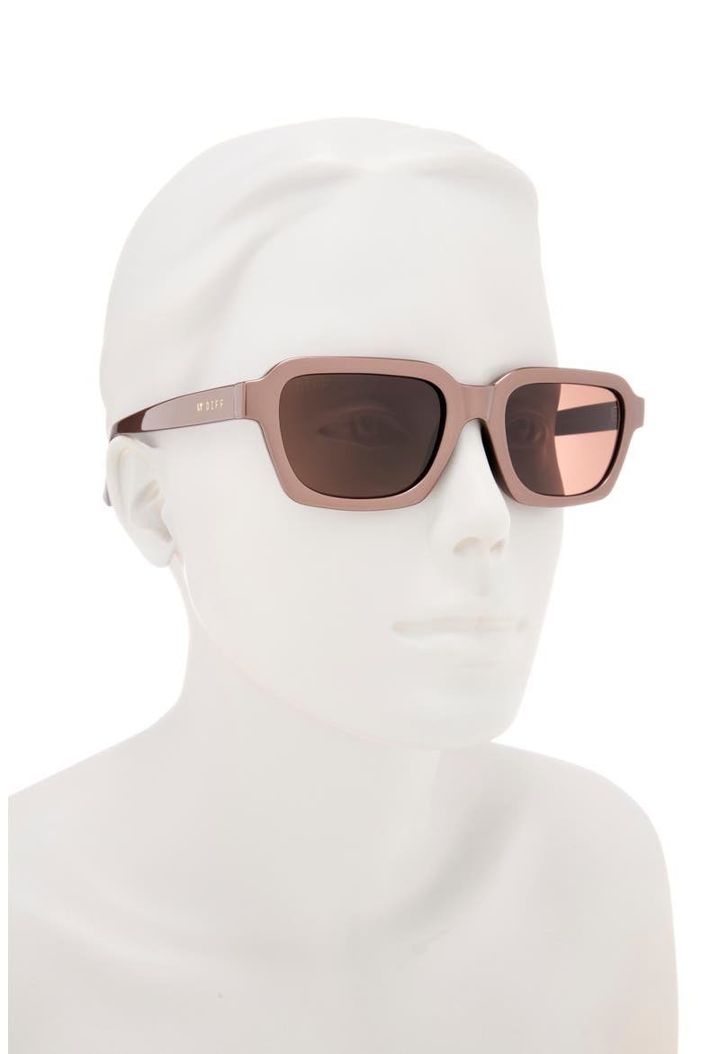 Chloe 53mm Rectangular Sunglasses, Alternate, color, PEARLED UMBER BROWN